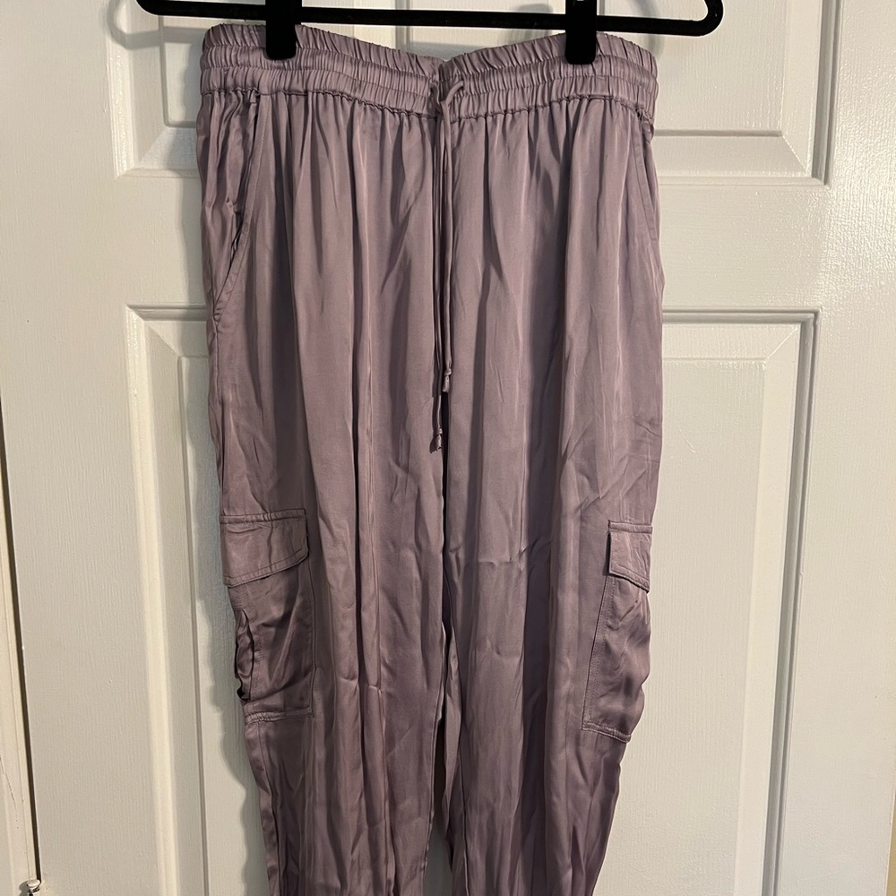 Young, Fabulous, and Broke silk cargo pants. Size L.